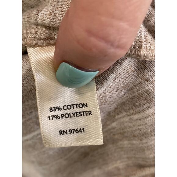 Pure Jill J Jill V-neck Tan Space Dye Velour Tunic Sweater Pockets Size M Luxury - Picture 6 of 8